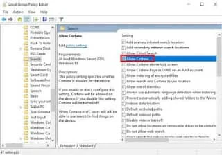 How to turn off Cortana Permanently in Group Policy Editor
