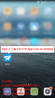 FlyVPN Android App ouvrir