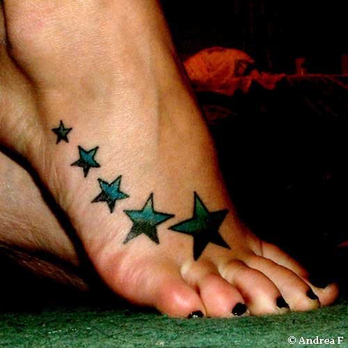 Foot Star Tattoo Designs Girls Star Foot Tattoos Foot Tattoo Ideas For Girls 