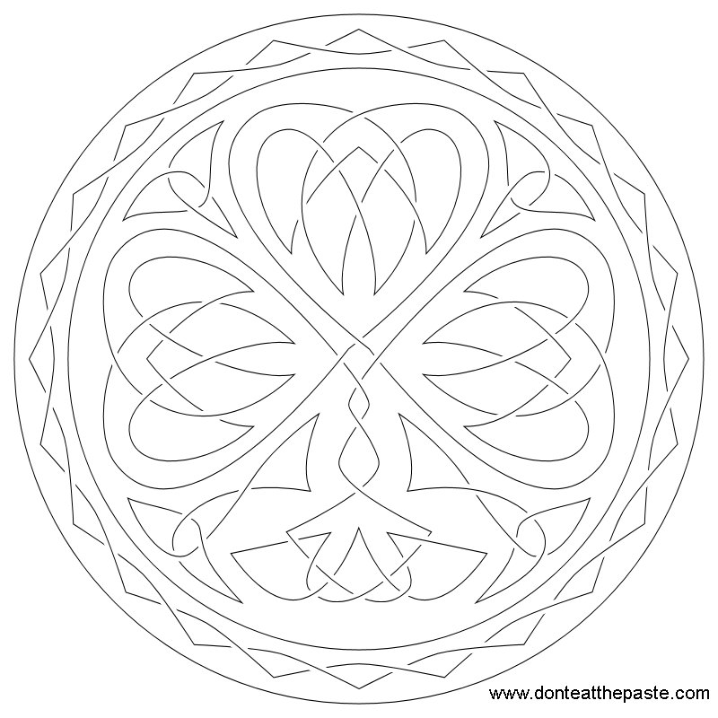 Download Don't Eat the Paste: Knotted Shamrock to color or embroider
