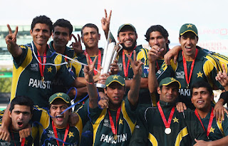 Pakistani Team celebrating world cup win 2009