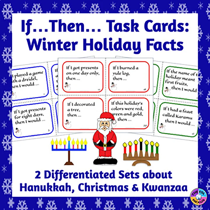 Cover of If-Then Statements about Christmas, Hanukkah, and Kwanzaa TPT Resource