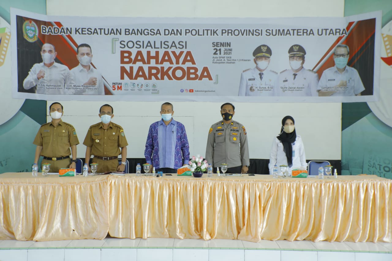 Badan Kesbangpol Provsu Bekerjasama Dengan Kesbangpol  Asahan Sosialisasi Bahaya Narkoba.