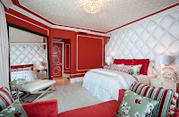 Dormitorio matrimonial rojo blanco