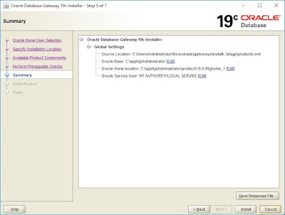 Oracle Database Gateway installer - Step 5