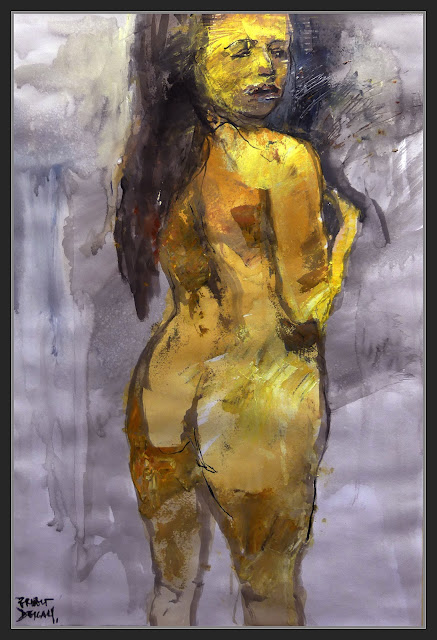 DESCONFIANZA-PINTURA-ARTE-MUJER-DESNUDO-EXPRESIONES-MIRADA PROFUNDA-PINTAR-MODELOS-ARTISTA-PINTOR-ERNEST DESCALS