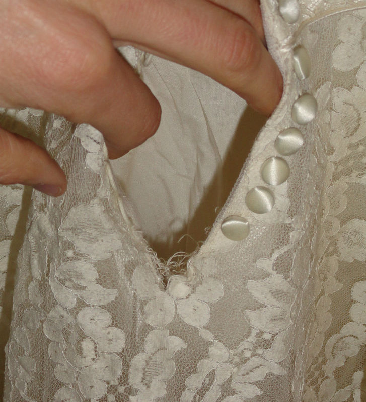 Up for sale is a spectacular original vintage WWII era 1940's wedding dress