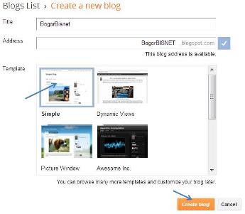 gambar cara membuat blog gratis