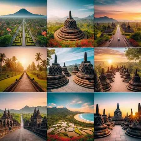 collase foto Destinasi Wisata Sekitar Borobudur kota tempat liburan