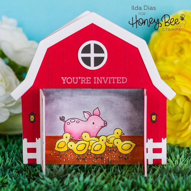 Barnyard Party Invitation - Farm Theme Party Card | Honey Bee Stamps