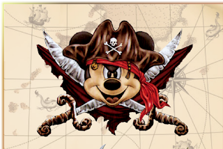 Mickey Mouse Pirate Free Printable Invitations, Labels or Cards.