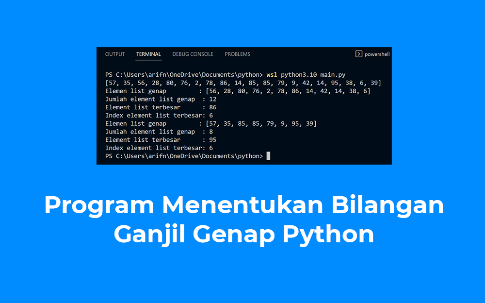 program menentukan ganjil genap python