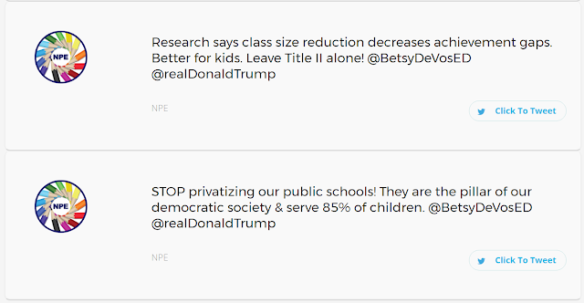  Tweet Trump and DeVos about their bad budget