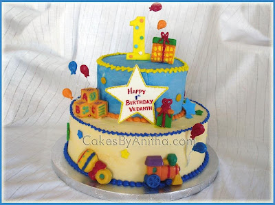 Baby Birthday Cake on Cakes By Anitha  Colorful Baby S First Birthday Cake