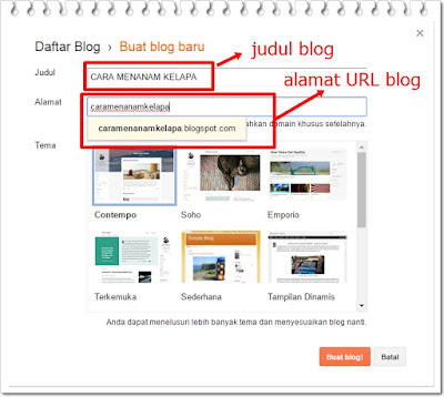 cara membuat blog di blogger