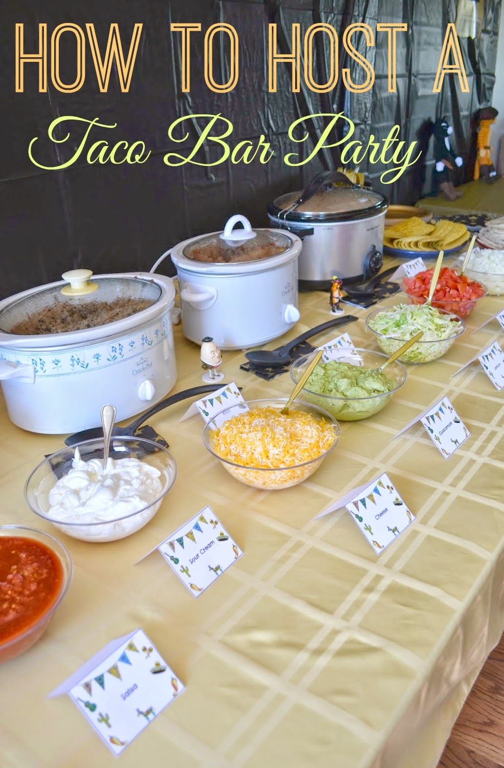  DIY Taco  Bar Party  Table Tents Free Printables 