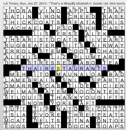 Crossword Puzzles Times on Los Angeles Times Sunday Crossword Puzzles Volume 16 50 Sunday 2013