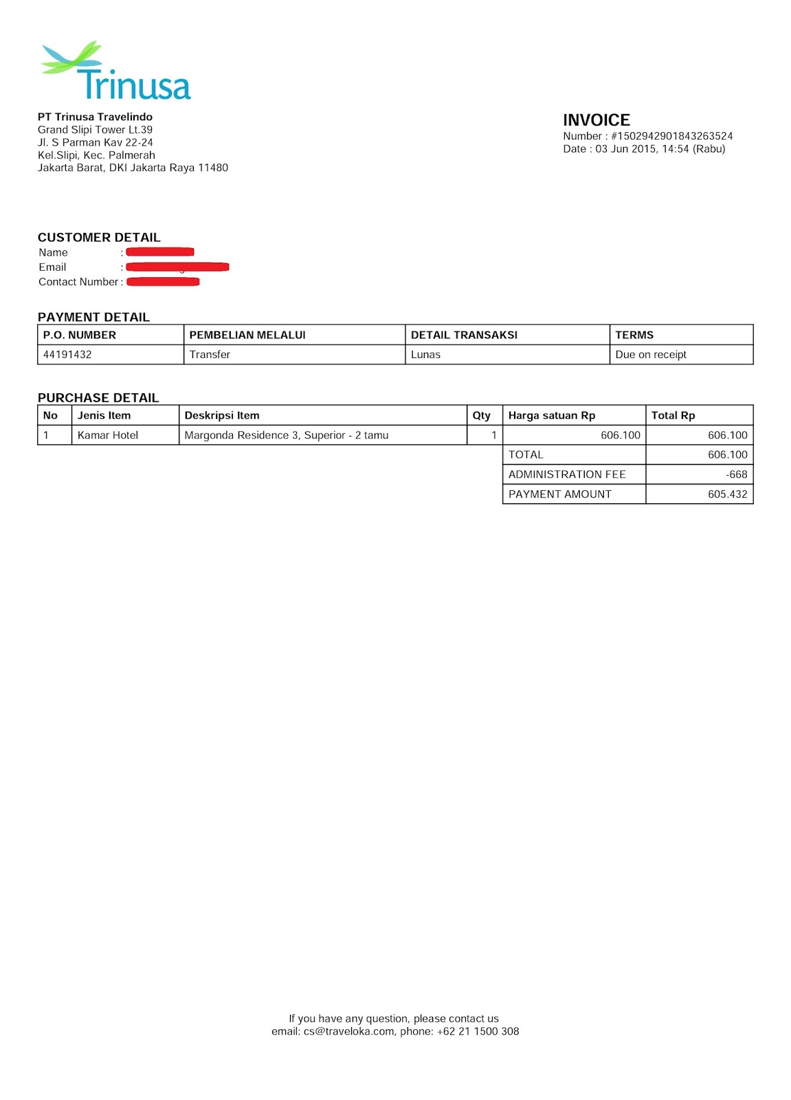 Gambar no 01 02 contoh invoice dari myrepublic tagihan internet gambar 