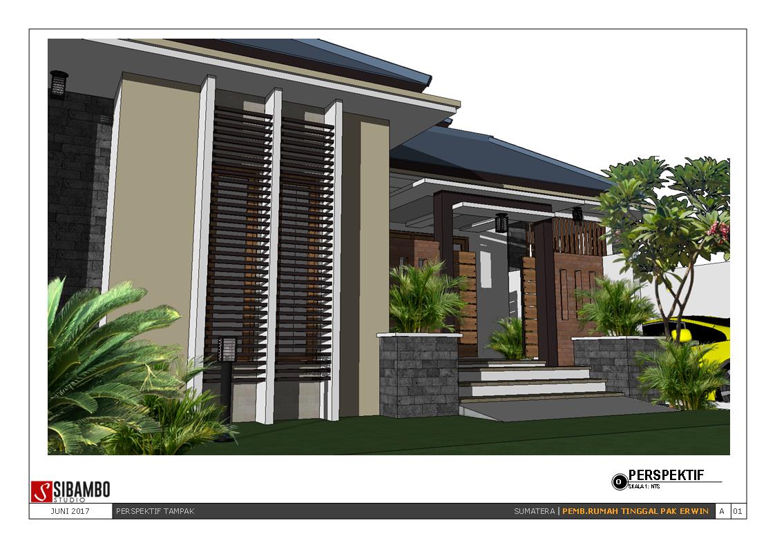 Desain Rumah 2 Lantai Bergaya Modern Tropis Di Lahan Menyudut 21 X