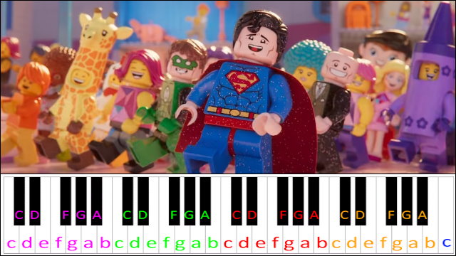 Catchy Song (The Lego Movie 2) Piano / Keyboard Easy Letter Notes for Beginners