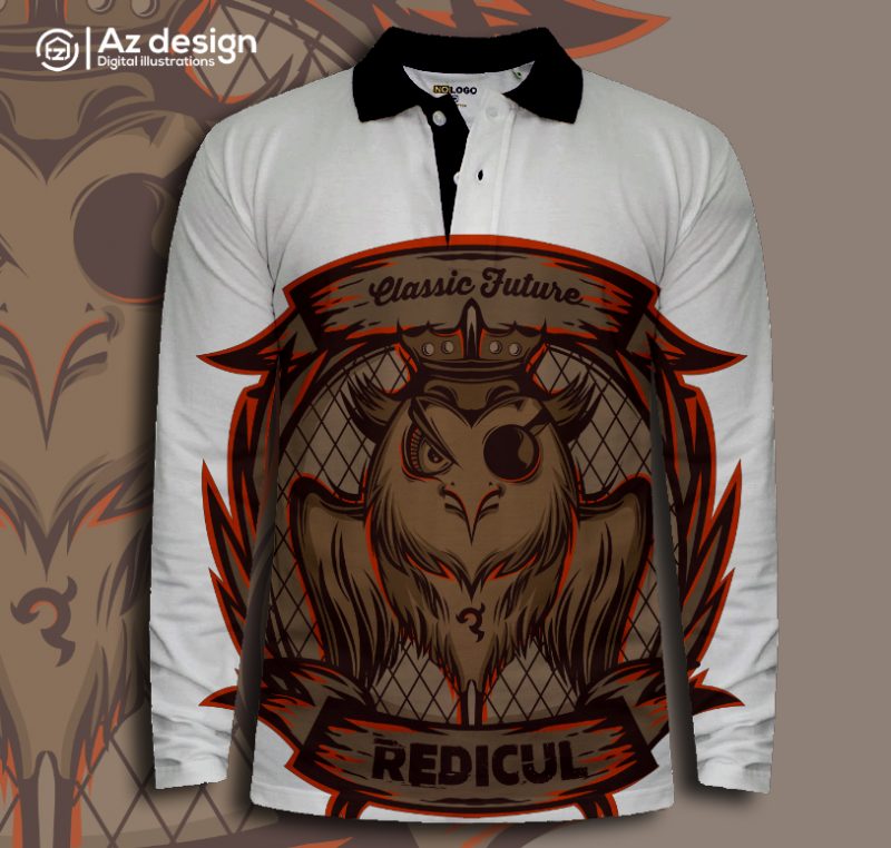 Download Mockup kaos polo kerah hitam putih burung hantu Gratis ...