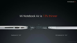 Ketebalan Mi Notebook Air vs Macbook Air