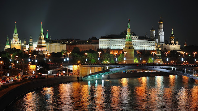 Moscow Night Lights HD Wallpaper