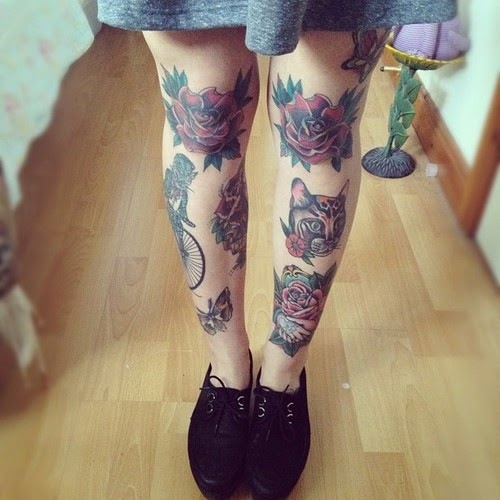 20 Most Beautiful leg Cat Tattoos Design & Ideas   