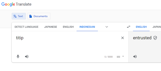 Bahasa Inggris Titip