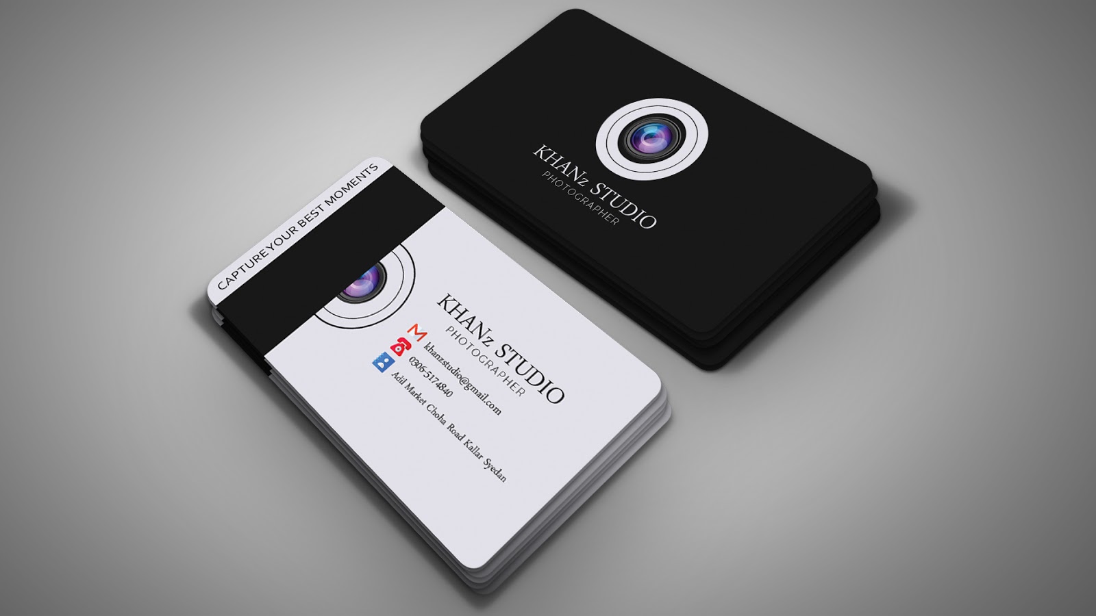 Professional Photography Business Card Design - Photoshop Tutorial 2019