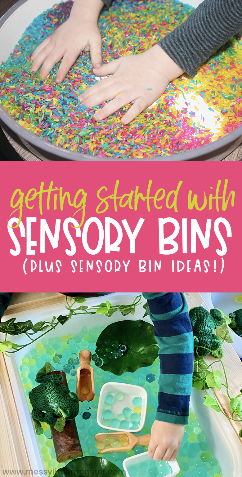 sensory bin ideas and how to get started setting up sensory bins.