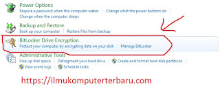 Memilih menu bitlocker drive encryption