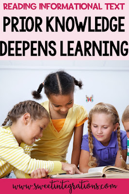 Your elementary classroom students can deepen their learning when reading informational text when they have any prior knowledge about the subject. This can lay the foundation for new knowledge and spark enthusiasm to learn more. #informationaltext #elementaryreading