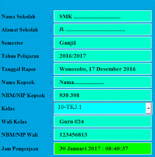 Download Aplikasi Raport Kurikulum 2013 Jenjang SMK dengan Format Excel