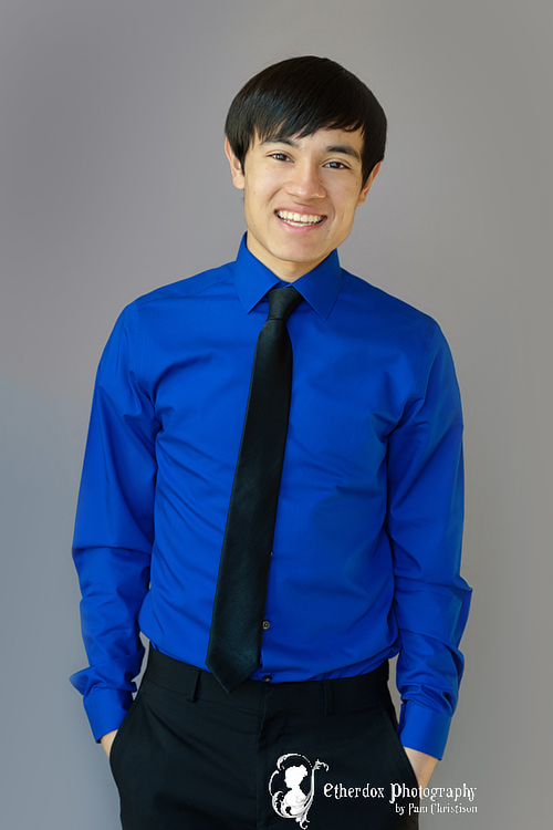 Professional portrait of a handsome high school senior studio Albuquerque