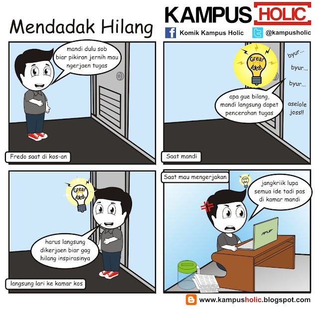 #242 Mendadak Hilang ide itu datang tiba-tiba komik kampus holic