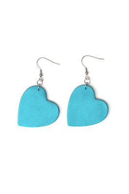 boucles oreilles coeur bleu turquoise stenna bijoux fantaisie polymere faits main lille