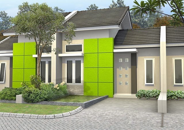 Contoh Cat  Luar Warna  Hijau  Rumah  Minimalis