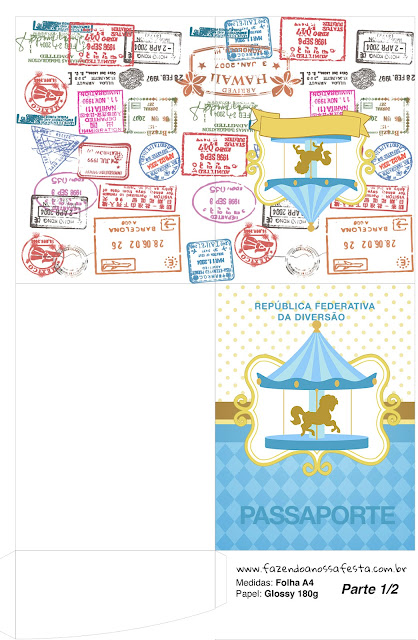 Carousel in Light Blue: Free Party Printables.