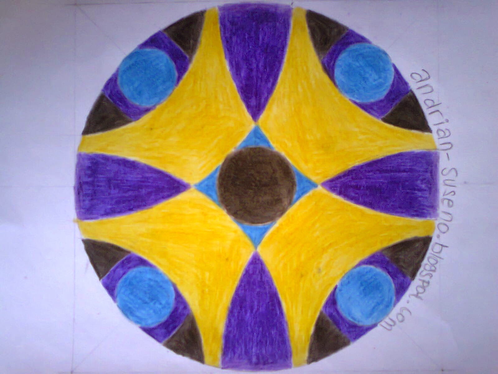 Gambar Ornamen Geometris Lingkaran dan Garis Campuran 