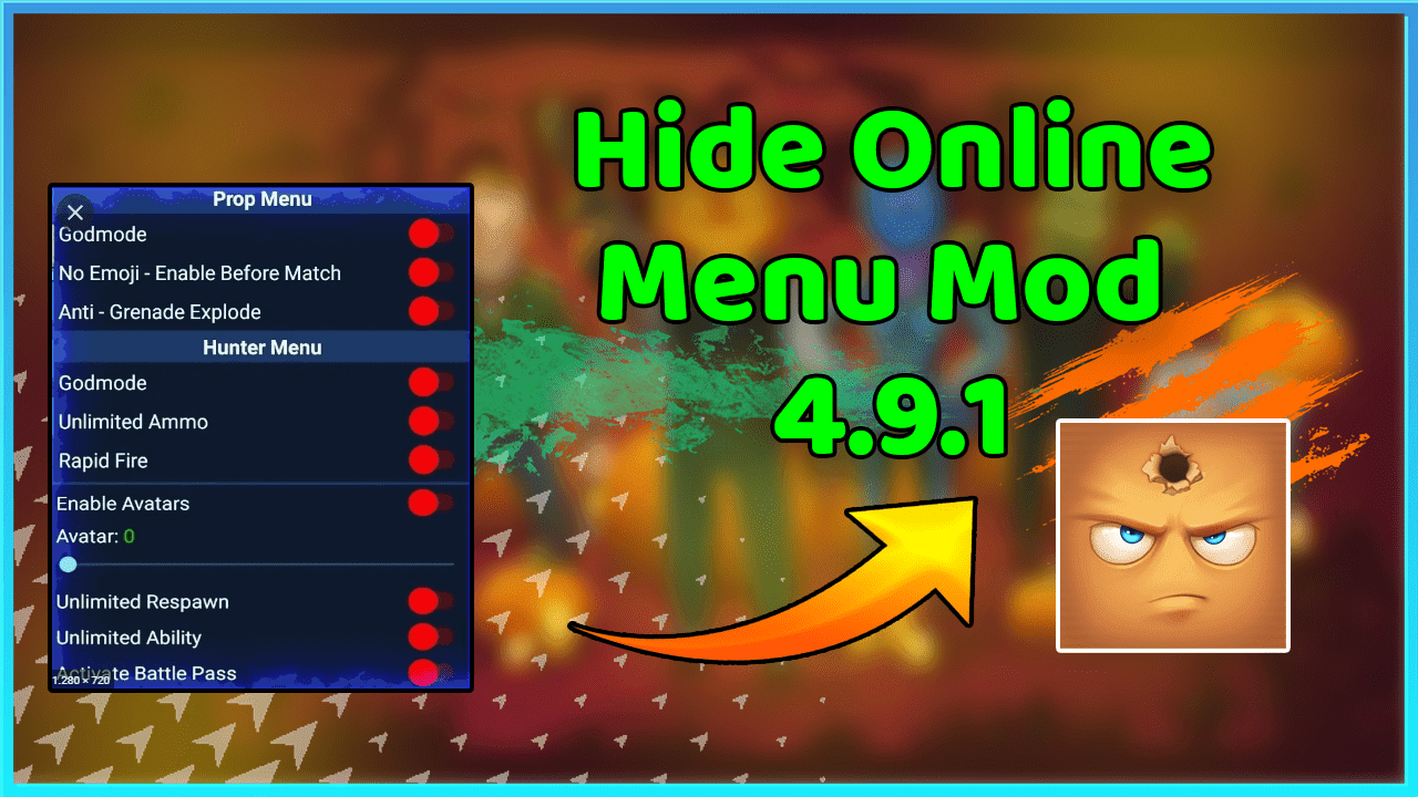 Hide Online 4.9.1 (Mod Menu, Vô hạn đạn, ESP, 30 Tính năng)