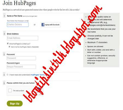 Tutorial mendaftar membuat akun hubpages terbaru