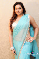 South, actress, Namitha, posing, latest, photoshoot, transparent, blue, saree, images