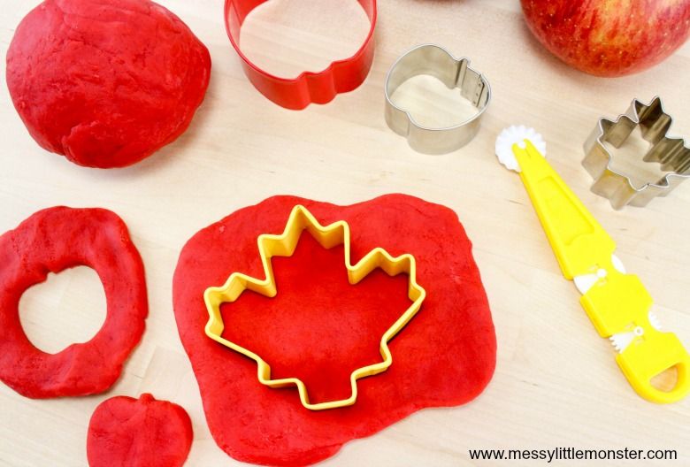 Apple scented playdough autumn activity for kids