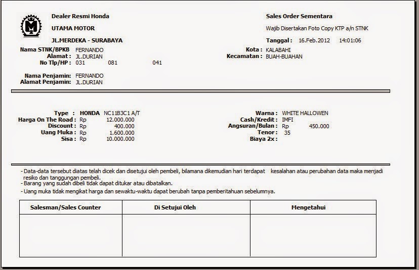 Contoh Faktur Invoice - Healthy Body Free Mind