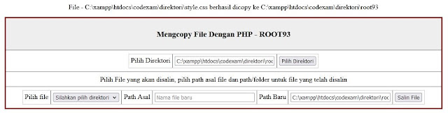 Mengcopy file dengan php