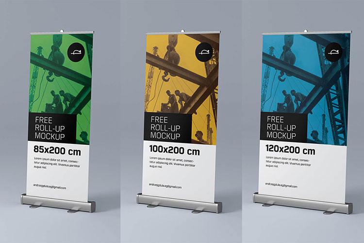 Photorealistic Rollup Banner Mockups