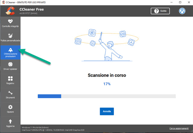 scansionare il PC con CCleaner