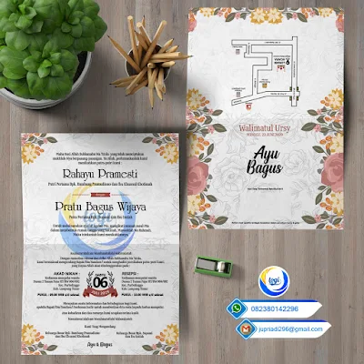 Download Template Desain Undangan Pernikahan Custome Elegan Cdr