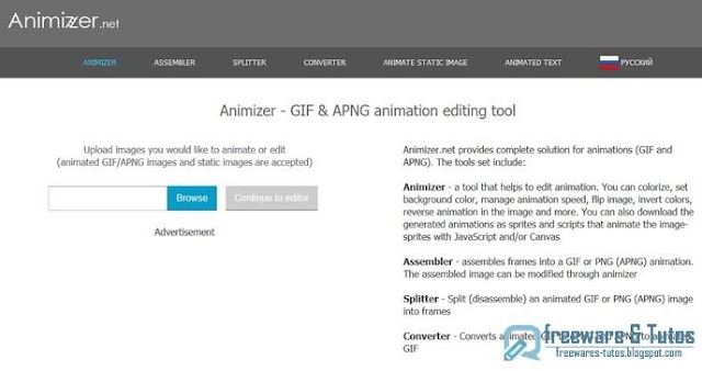 Animizer : un outil en ligne pour créer/éditer des fichiers GIF